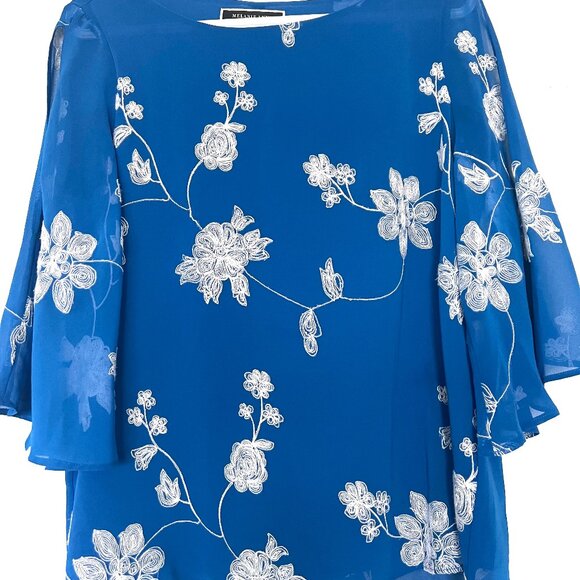 Mlanie lyne Royal Blue size small blouse - Picture 1 of 5